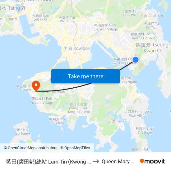 藍田(廣田邨)總站 Lam Tin (Kwong Tin Estate) B/T to Queen Mary Hospital map