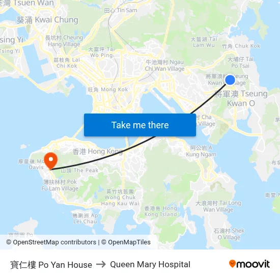 Po Yan House to Queen Mary Hospital map