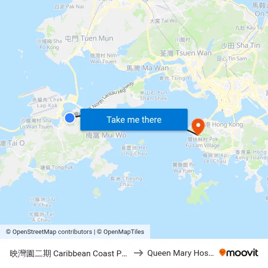 Caribbean Coast Phase 2 to Queen Mary Hospital map