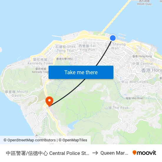 Central Police Station / Shun Tak Centre to Queen Mary Hospital map