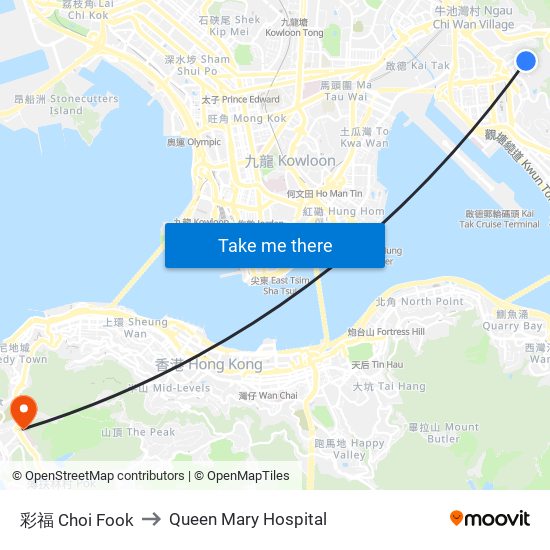 彩福 Choi Fook to Queen Mary Hospital map