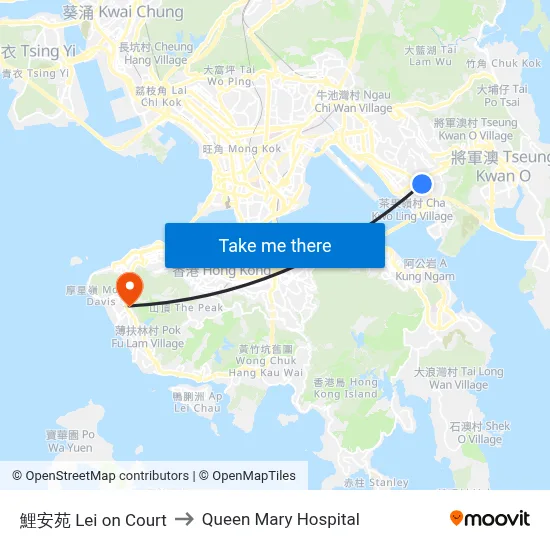 Lei On Court to Queen Mary Hospital map
