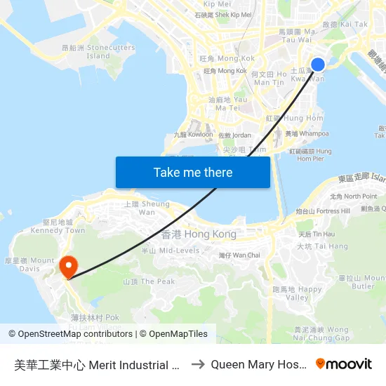 Merit Industrial Centre to Queen Mary Hospital map