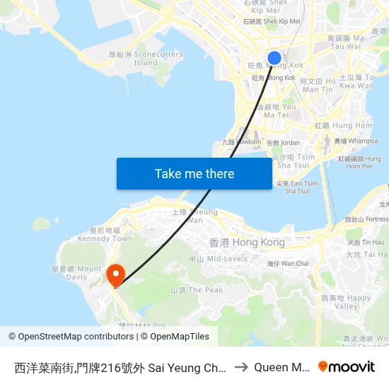 Sai Yeung Choi Street South, Outside House No. 216 to Queen Mary Hospital map