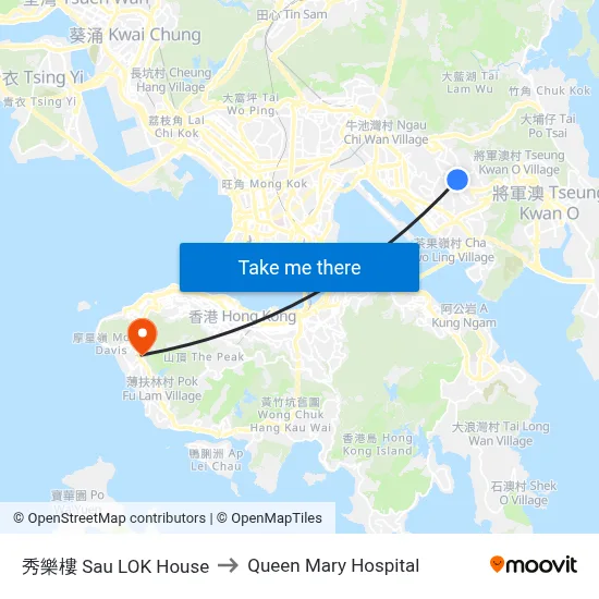 Sau Lok House to Queen Mary Hospital map