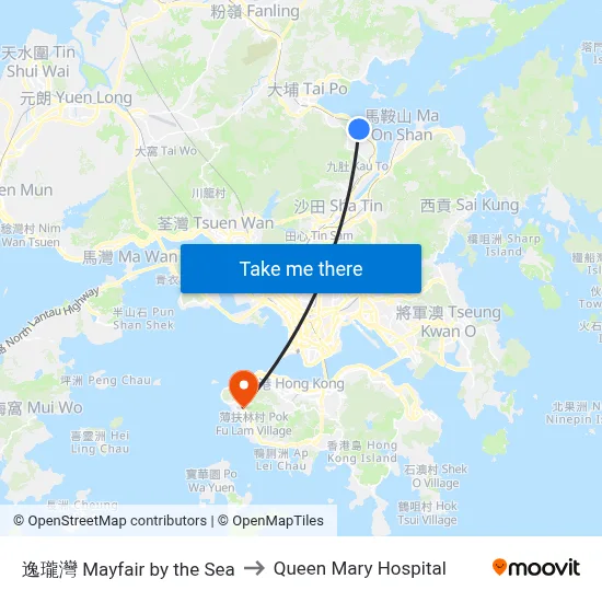 Mayfair by the Sea to Queen Mary Hospital map