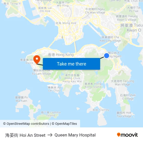 Hoi An Street to Queen Mary Hospital map