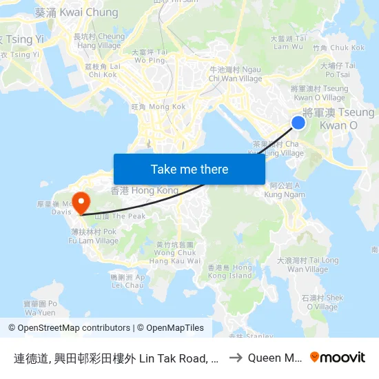 Lin Tak Road, Outside Choi Tin House, Hing Tin Estate to Queen Mary Hospital map
