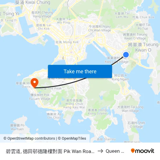 Pik Wan Road, Opposite Tak Lung House, Tak Tin Estate to Queen Mary Hospital map