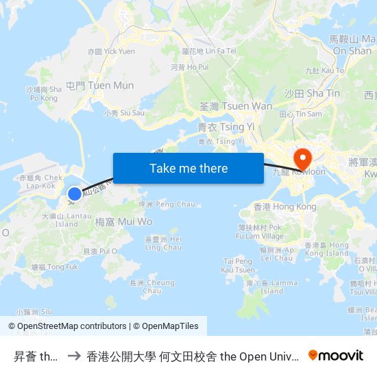 昇薈 the Visionary to 香港公開大學 何文田校舍 the Open University Of Hong Kong Ho Man Tin Campus map