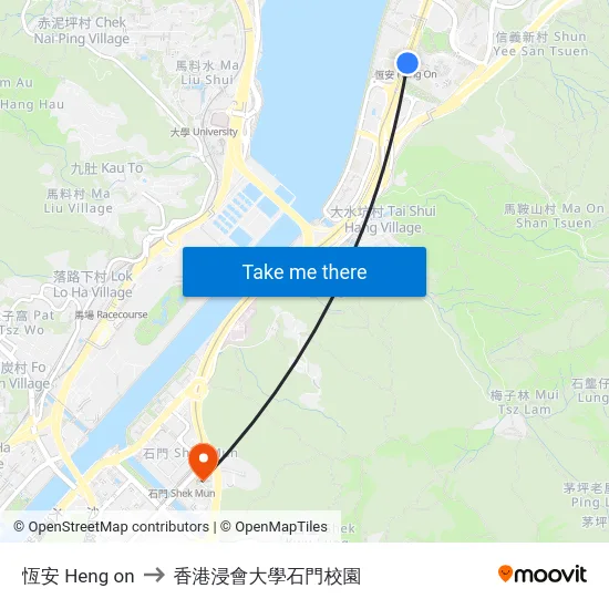 恆安 Heng on to 香港浸會大學石門校園 map