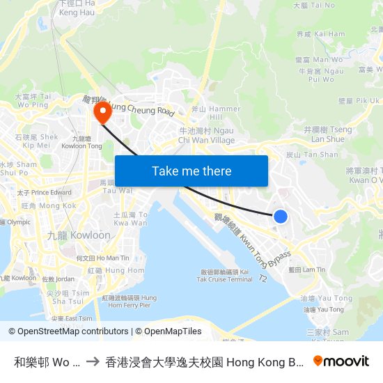 和樂邨 Wo LOK Estate to 香港浸會大學逸夫校園 Hong Kong Baptist University Shaw Campus map