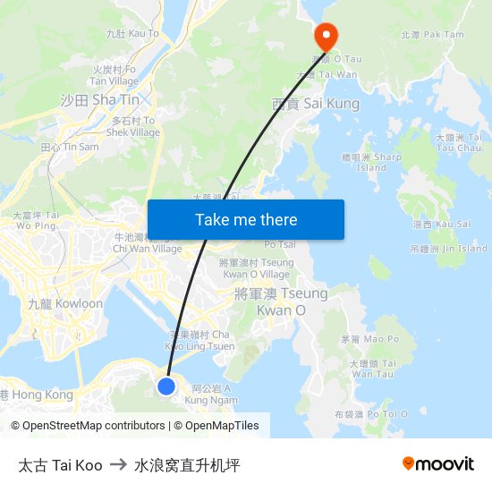 太古 Tai Koo to 水浪窝直升机坪 map