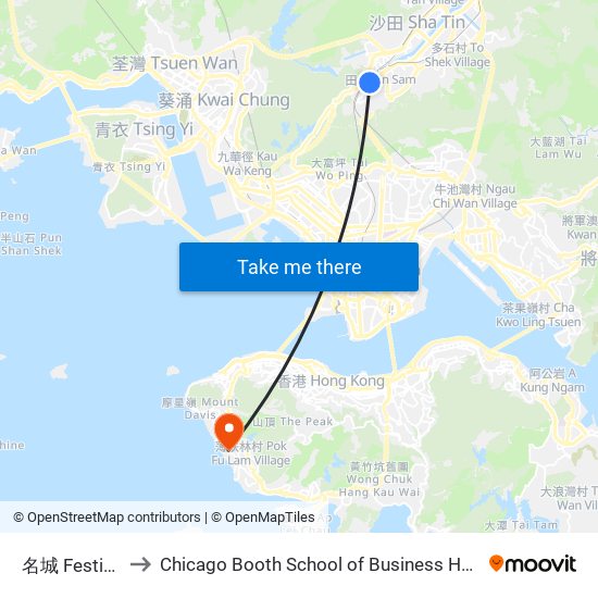 名城 Festival City to Chicago Booth School of Business Hong Kong campus map