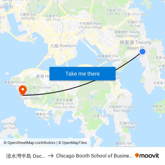 清水灣半島 Oscar by the Sea to Chicago Booth School of Business Hong Kong campus map