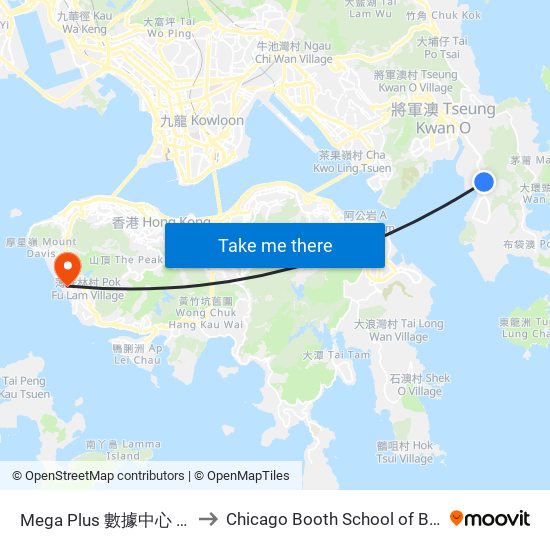 Mega Plus 數據中心 Mega Plus Data Centre to Chicago Booth School of Business Hong Kong campus map