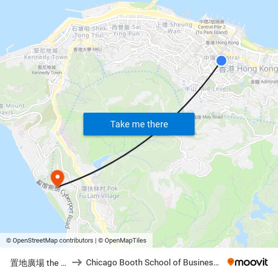 置地廣場 the Landmark to Chicago Booth School of Business Hong Kong campus map