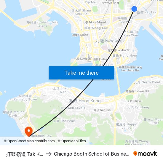 打鼓嶺道 Tak Ku Ling Road to Chicago Booth School of Business Hong Kong campus map