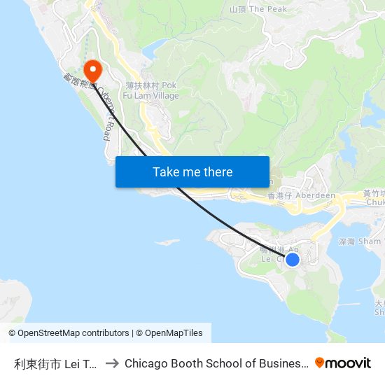 利東街市 Lei Tung Market to Chicago Booth School of Business Hong Kong campus map