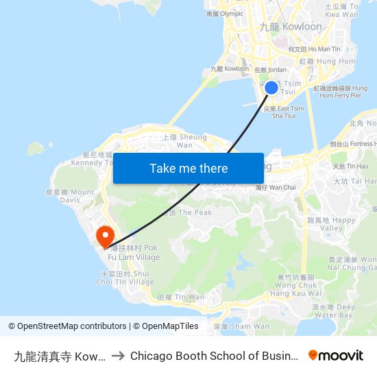九龍清真寺 Kowloon Mosque to Chicago Booth School of Business Hong Kong campus map