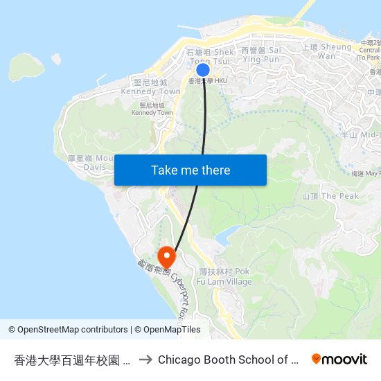 香港大學百週年校園 Hku Centennial Campus to Chicago Booth School of Business Hong Kong campus map