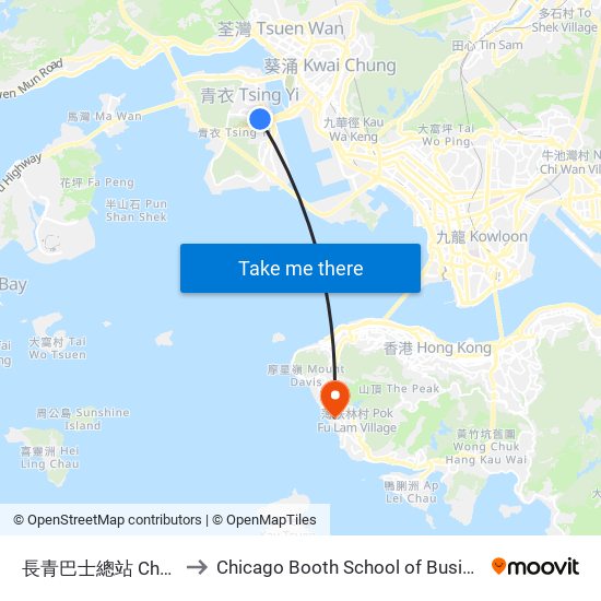 長青巴士總站 Cheung Ching B/T to Chicago Booth School of Business Hong Kong campus map