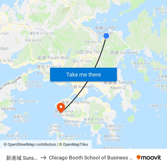 新港城 Sunshine City to Chicago Booth School of Business Hong Kong campus map