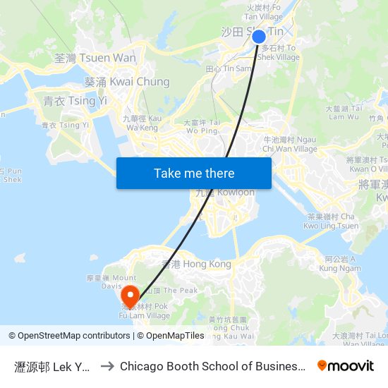 瀝源邨 Lek Yuen Estate to Chicago Booth School of Business Hong Kong campus map