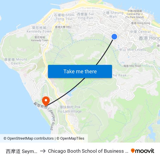 西摩道 Seymour Road to Chicago Booth School of Business Hong Kong campus map