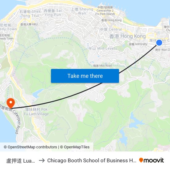 盧押道 Luard Road to Chicago Booth School of Business Hong Kong campus map