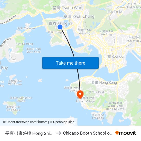 長康邨康盛樓 Hong Shing House Cheung Hong Estate to Chicago Booth School of Business Hong Kong campus map