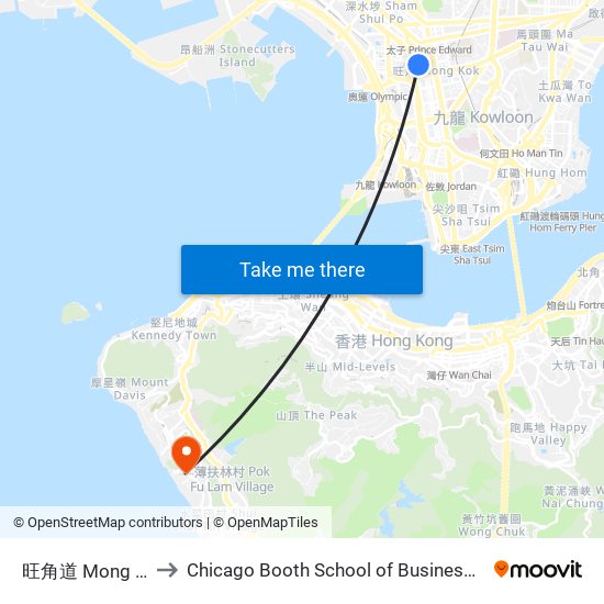 旺角道 Mong Kok Road to Chicago Booth School of Business Hong Kong campus map