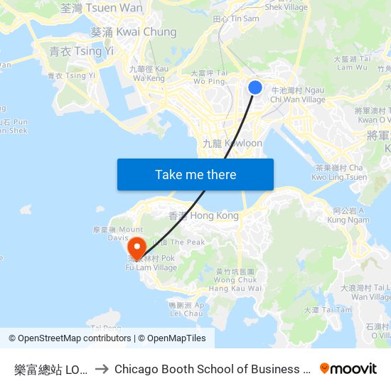 樂富總站 LOK Fu B/T to Chicago Booth School of Business Hong Kong campus map