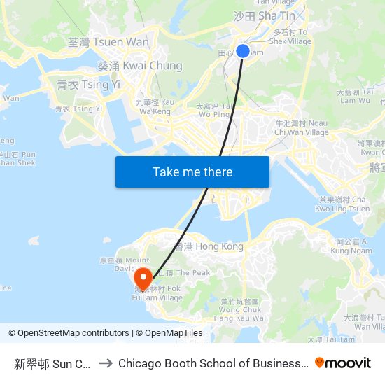 新翠邨 Sun Chui Estate to Chicago Booth School of Business Hong Kong campus map