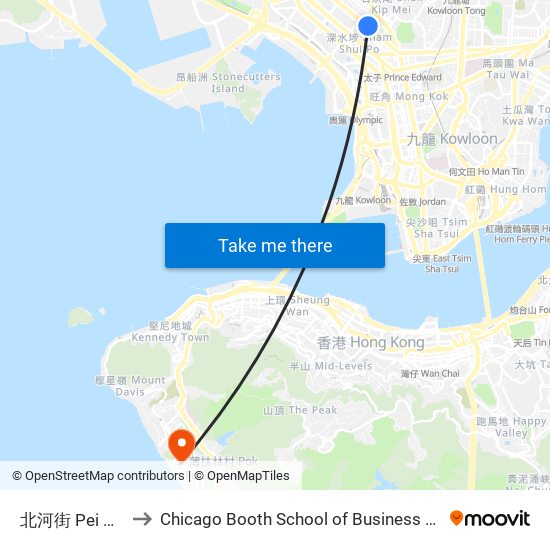 北河街 Pei Ho Street to Chicago Booth School of Business Hong Kong campus map