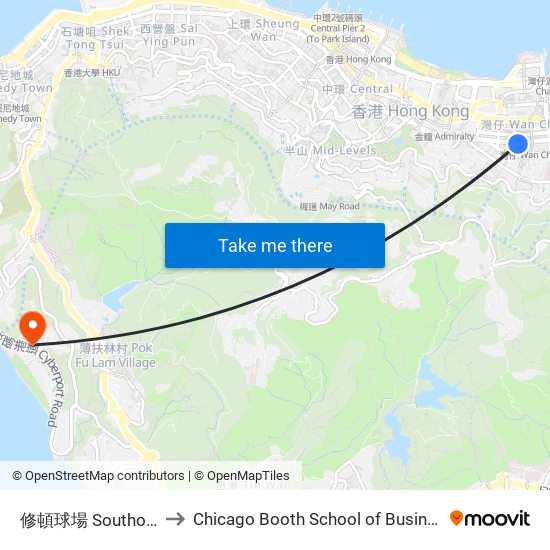 修頓球場 Southorn Playground to Chicago Booth School of Business Hong Kong campus map