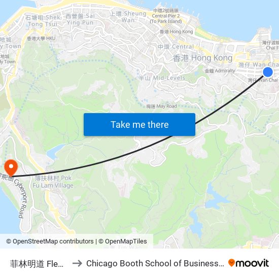 菲林明道 Fleming Road to Chicago Booth School of Business Hong Kong campus map