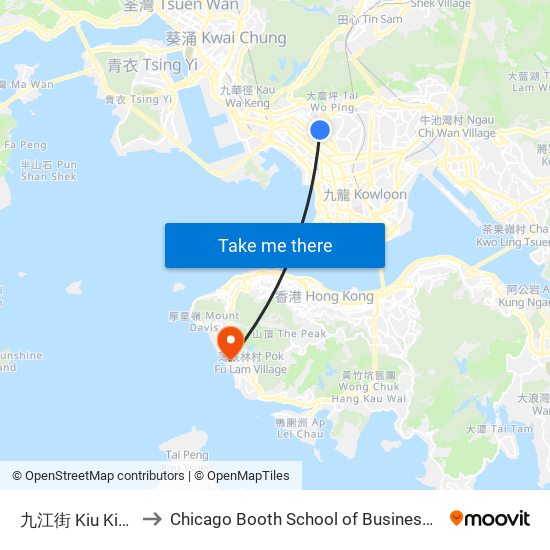 九江街 Kiu Kiang Street to Chicago Booth School of Business Hong Kong campus map