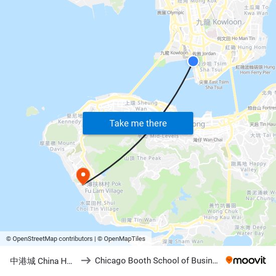 中港城 China Hong Kong City to Chicago Booth School of Business Hong Kong campus map