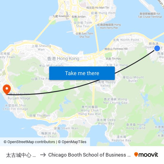 太古城中心 Cityplaza to Chicago Booth School of Business Hong Kong campus map