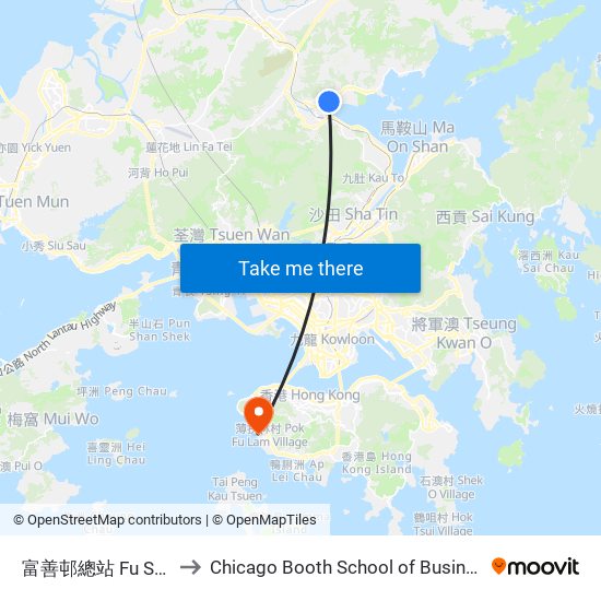 富善邨總站 Fu Shin Estate B/T to Chicago Booth School of Business Hong Kong campus map