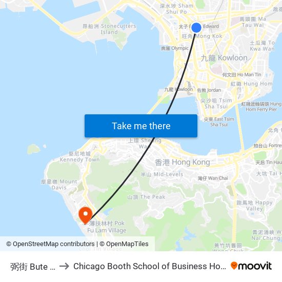 弼街 Bute Street to Chicago Booth School of Business Hong Kong campus map