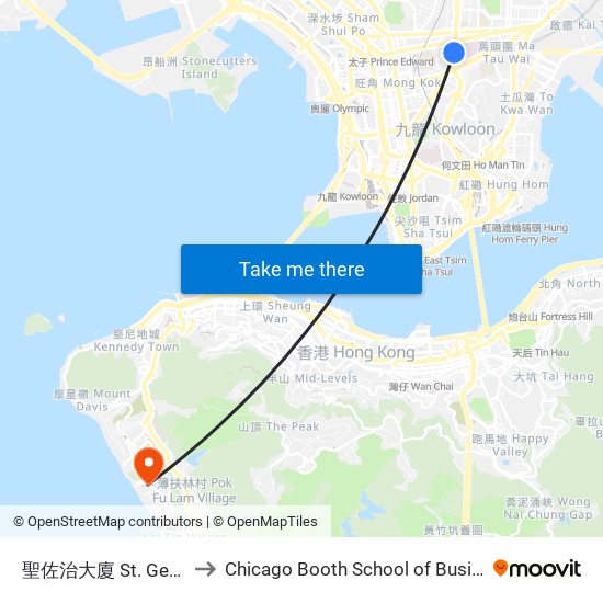 聖佐治大廈 St. George Apartments to Chicago Booth School of Business Hong Kong campus map