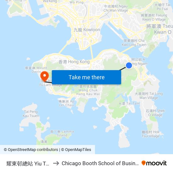 耀東邨總站 Yiu Tung Estate B/T to Chicago Booth School of Business Hong Kong campus map