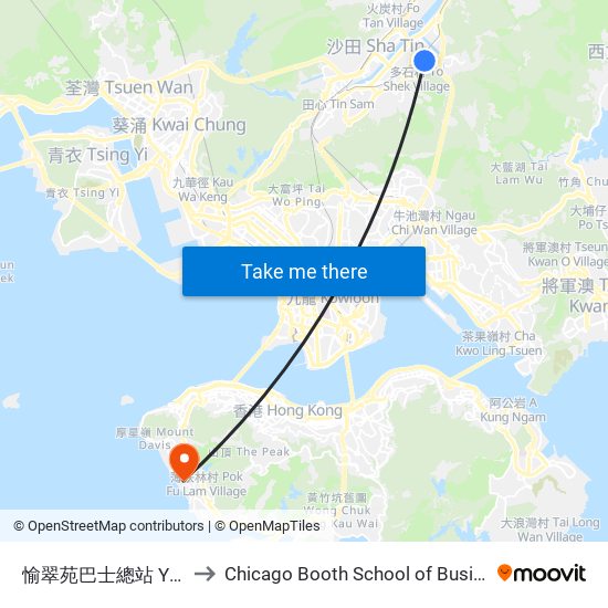 愉翠苑巴士總站 Yu Chui Court B/T to Chicago Booth School of Business Hong Kong campus map