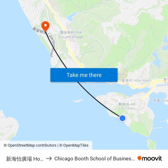 新海怡廣場 Horizon Plaza to Chicago Booth School of Business Hong Kong campus map