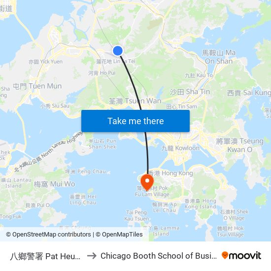 八鄉警署 Pat Heung Police Station to Chicago Booth School of Business Hong Kong campus map
