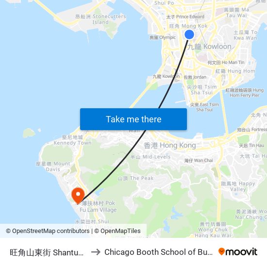 旺角山東街 Shantung Street Mong Kok to Chicago Booth School of Business Hong Kong campus map