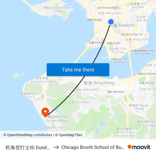 旺角登打士街 Dundas Street Mong Kok to Chicago Booth School of Business Hong Kong campus map