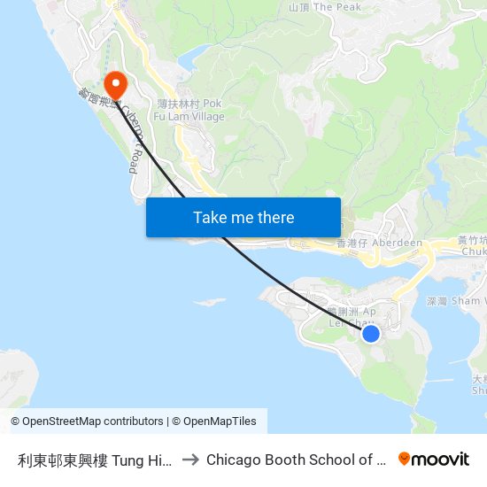 利東邨東興樓 Tung Hing House Lei Tung Estate to Chicago Booth School of Business Hong Kong campus map